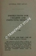 Instructions for Cyclists and Inspecting Officers - Rg. 104 [1968] by General Post Office